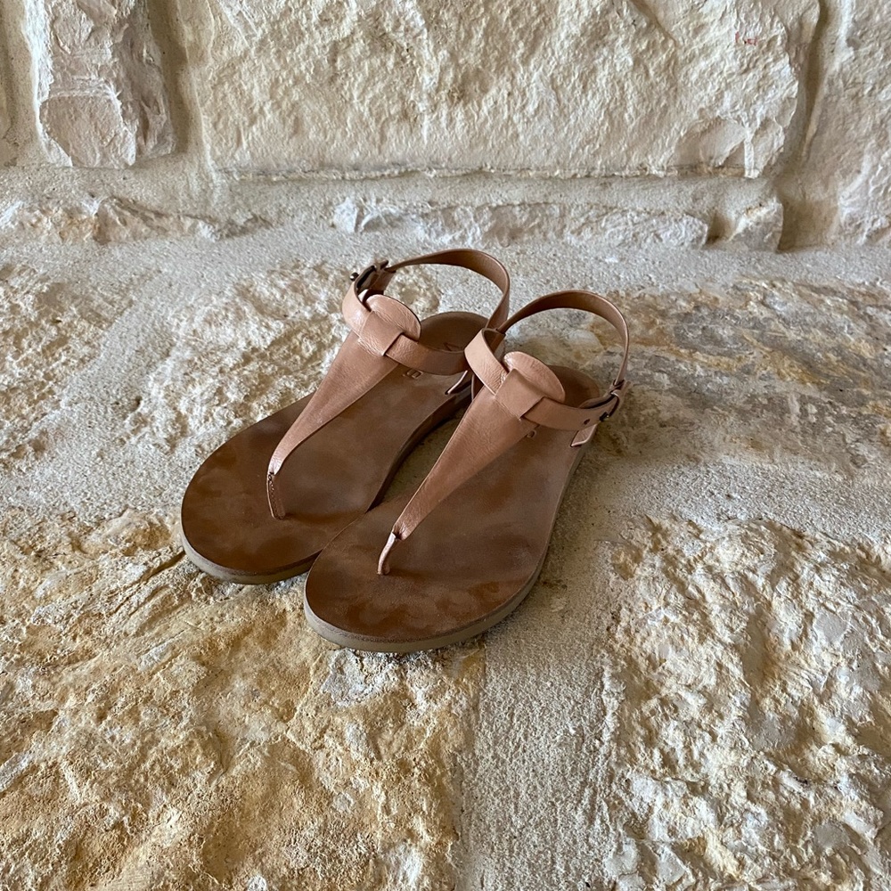 Vince t-strap patent sandals